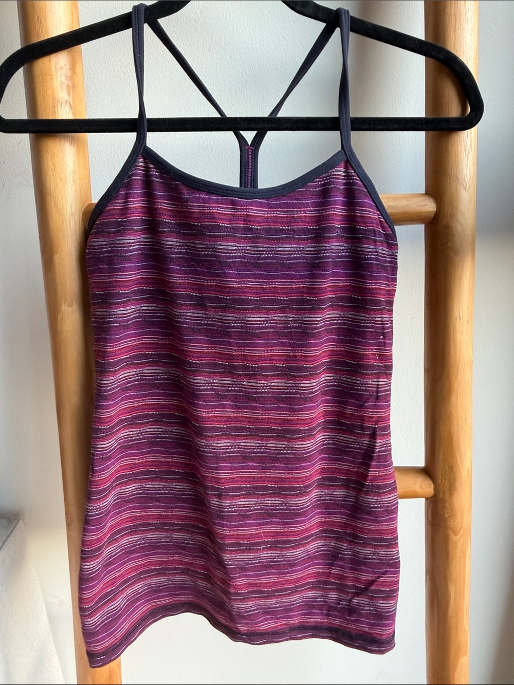 lululemon athletica Pink-Purple Striped Slim-Strap Camisole